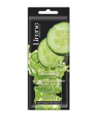 Lirene Dermoprogram Cucumber Lemonade, Oczyszczająca maska glinkowa do twarzy