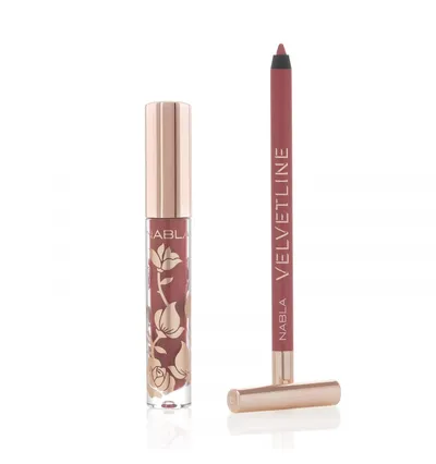 Nabla Rose Collection, Dreamy Lip Kit (Zestaw do makijażu ust pomadka + konturówka)