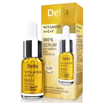 Delia 100% Serum do twarzy, szyi i dekoltu z witaminami A + E + F