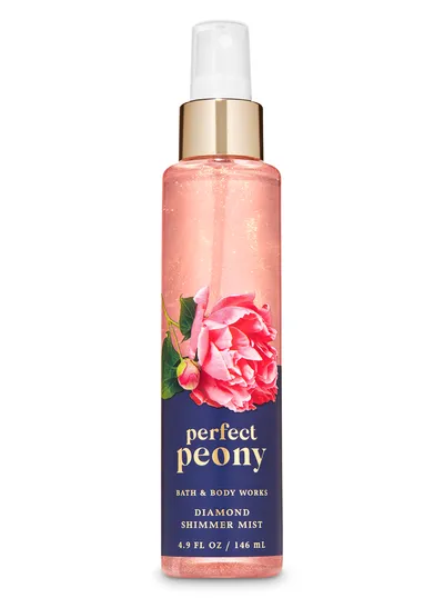 Bath & Body Works Perfect Peony Diamond Shimmer Mist (Rozświetlająca mgiełka zapachowa do ciała)