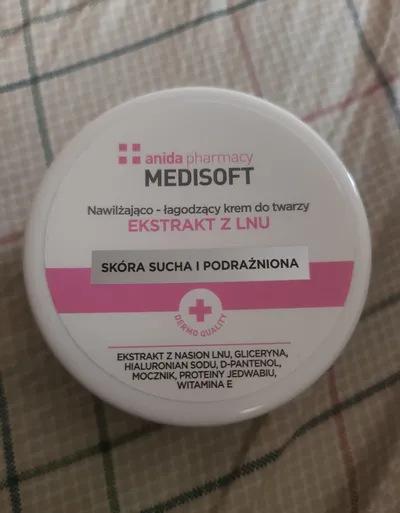 Anida Medisoft, Nawilżająco-łagodzący krem do twarzy skóra sucha i podrażniona  `Ekstrakt z lnu`