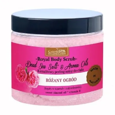 CosmoSPA Royal Body Scrub Dead Sea Salt & Aroma Oils (Peeling solny do ciała `Różany ogród`)