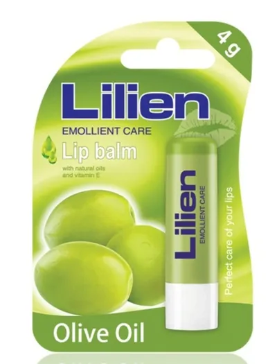 Lilien Emollient Care, Lip Balm with Natural Oils and Vitamin E  Olive Oil (Balsam do ust z naturalnymi olejkami i witaminą E `Oliwa z oliwek`)