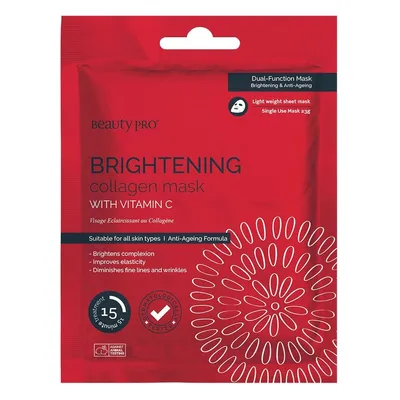 BeautyPro Brightening Collagen Sheet Mask With Vitamin C (Rozjaśniająca Maska Kolagenowa w Płacie Z Witaminą C)