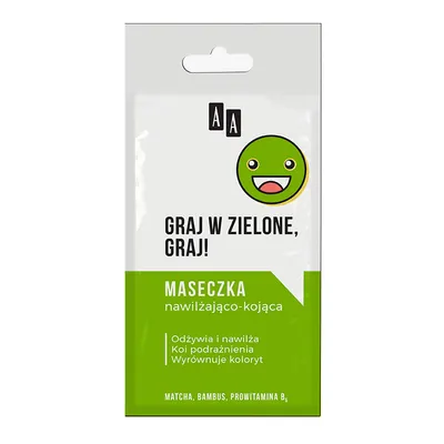 AA Emoji, Maseczka nawilżająco-kojąca `Graj w zielone, graj!`