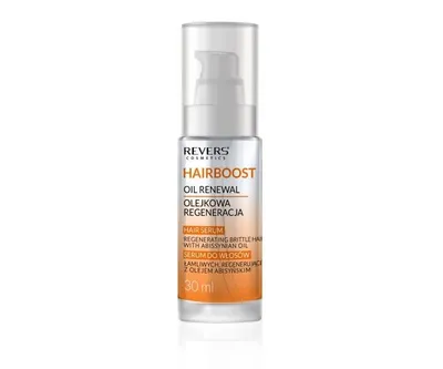 Revers Cosmetics Hairboost, Oil Renewal, Hair Serum Regenerating Brittle Hair with Abissynian Oil (Regenerujące serum do włosów łamliwych z olejem abisyńskim)