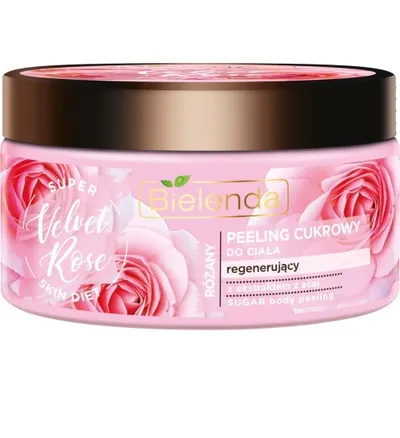 Bielenda Super Skin Diet, Peeling cukrowy do ciała `Velvet rose`