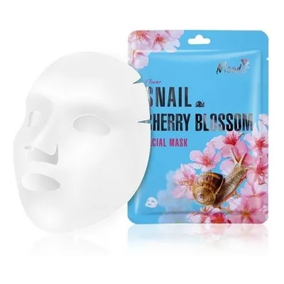 Moods Snail Cherry Blossom Facial Mask (Maska w płachcie ze śluzem ślimaka i ekstraktem z kwiatów)