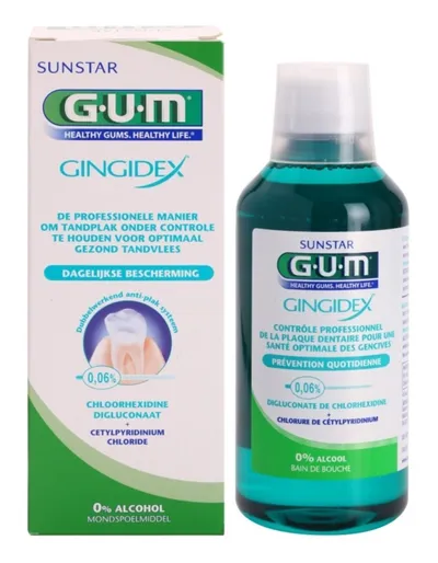 Gum Sunstar Gingidex 0,06% Mouthrinse (Płyn do płukania jamy ustnej przeciw płytce nazębnej)