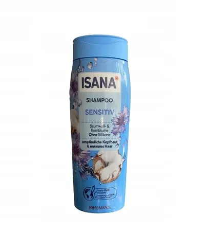 Isana Sensitiv Shampoo (Szampon do włosów normalnych i wrażliwej skóry głowy `Kwiat bawełny i chaber bławatek` (nowa wersja))