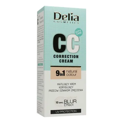 Delia Correction Cream 9 in 1 Natural Colour (Matujący krem CC korygujący przeciw oznakom zmęczenia 9 w 1)