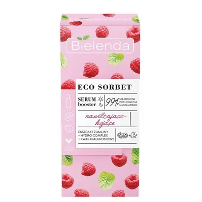 Bielenda Eco Sorbet, Nawilżająco - kojące serum booster do twarzy  `Malina`