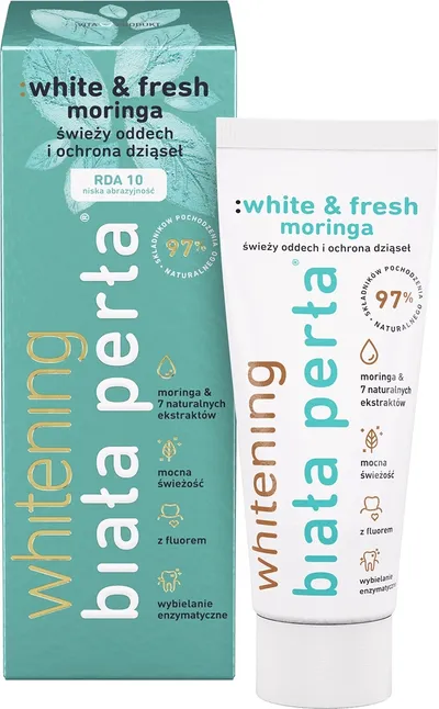 Biała Perła Pro Perio, Enzymatyczno- ziołowa pasta do zębów `White & Fresh Moringa`