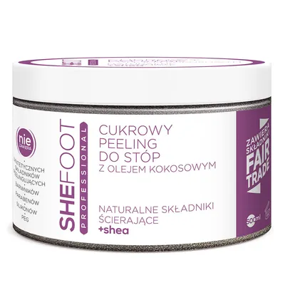 SheFoot Professional, Cukrowy peeling do stóp z olejkiem kokosowym