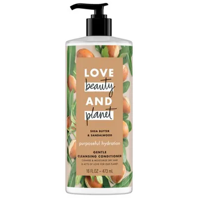Love Beauty and Planet Happy & Hydrated, Shea Butter & Sandalwood Oil Gentle Cleansing Conditioner (Odżywka myjąca do włosów suchych z masłem shea i olejkiem z drzewa sandałowego)