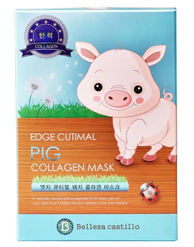 Belleza Castillo Edge Cutimal, Pig Collagen Mask (Kolagenowa maska w płachcie)