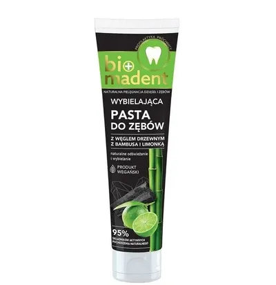 Bio Madent Wybielająca pasta do zębów z węglem drzewnym z bambusa i limonką