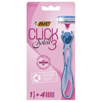 BIC Click Solei 3, 3-ostrzowa maszynka do golenia dla kobiet z wymiennymi wkładami