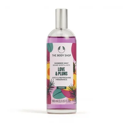 The Body Shop Love & Plums Shimmer Mist (Wegańska rozświetlająca mgiełka do ciała)