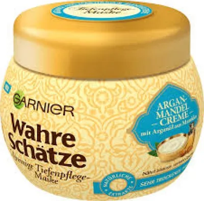 Garnier Wahre Schätze, Argan-Mandel Creme Tiefenpflege-Maske (Maska z olejem arganowym i  migdałowym do włosów suchych)