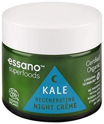 Essano Superfoods, Certified Organic Kale Regenerating Night Crème (Regenerujący krem na noc z jarmużem)