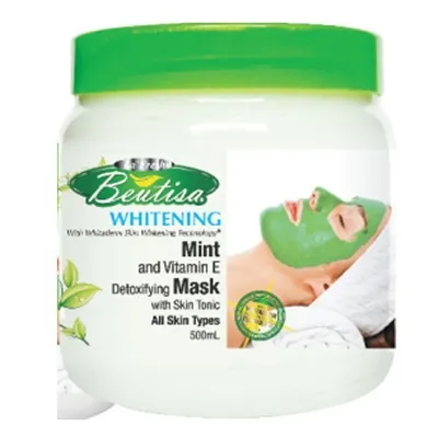 Beutisa Whitening Mint and Vitamin E Detoxifying Mask with skin tonic (Maseczka do twarzy z miętą i witaminą E detoksykująca)