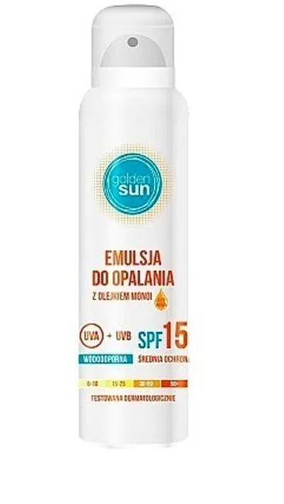 Golden Sun Wodoodporna emulsja do opalania w sprayu SPF 15
