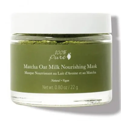 100% Pure Matcha Oat Milk Nourishing Mask (Odżywcza maseczka z mlekiem owsianym i herbatą matcha)