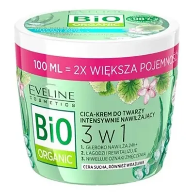 Eveline Cosmetics Bio Organic, Cica-krem do twarzy intensywnie nawilżający 3 w 1