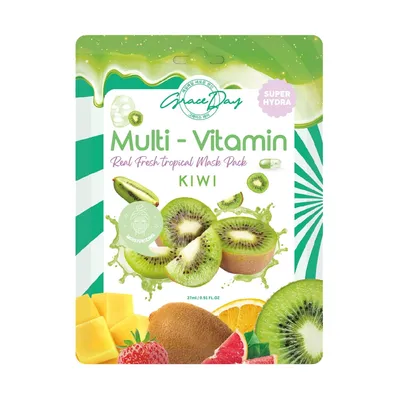 Grace Day Multi-Vitamin, Real Fresh Tropical Mask Pack (Maska w płachcie `Kiwi`)