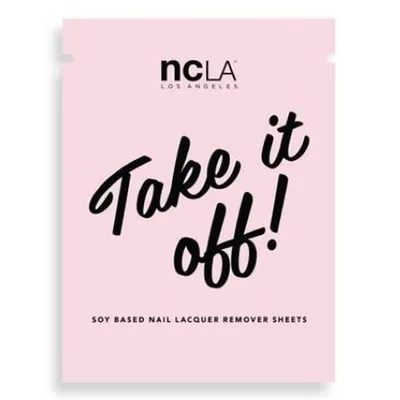 NCLA Los Angeles Take It Off! Soy Based Nail Laquer Remover Wipes (Sojowy zmywacz do paznokci w chusteczkach)