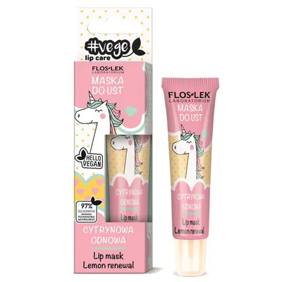 Floslek Vege Lip Care, Maska do ust `Cytrynowa odnowa`