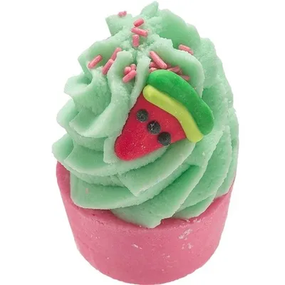 Bomb Cosmetics Who Wants to be a Meloniare, Bath Mallow (Babeczka do kąpieli `Arbuzowa`)
