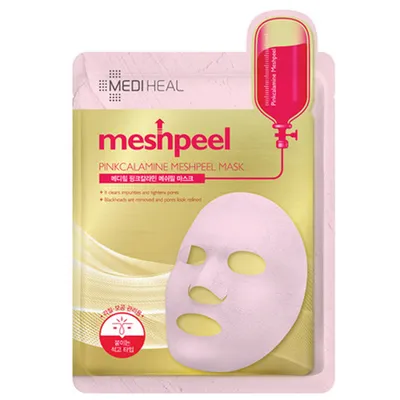 Mediheal Meshpeel, Pinkcalamine Meshpeel Mask (Maska oczyszczająca z pudrem kalaminowym)