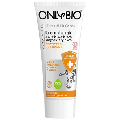 OnlyBio Silver Med Care+, Krem do rąk odżywczo-ochronny o właściach antybakteryjnych