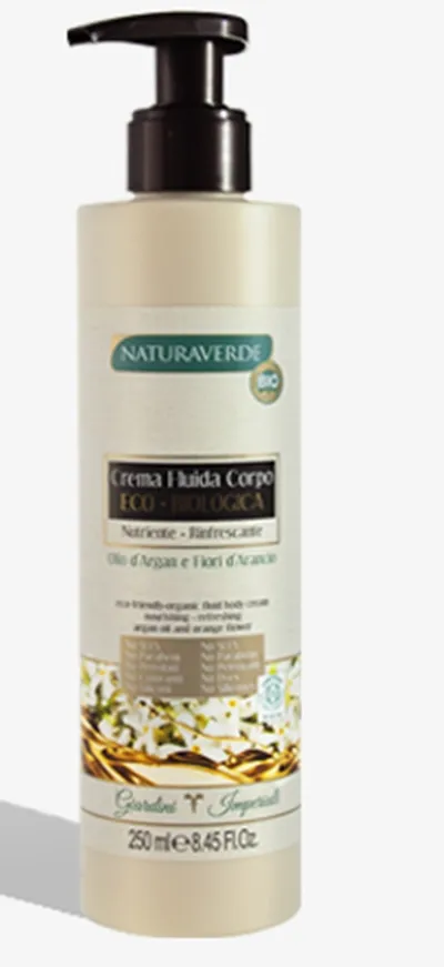 Naturaverde Crema Liquida Corpo (Balsam do ciała organiczny, odżywczy i odświeżający z olejkiem arganowym i kwiatem pomarańczy)