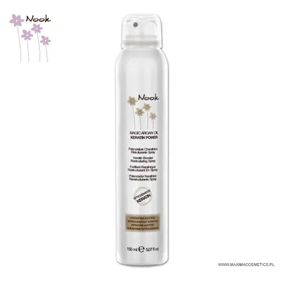 Maxima Nook, Magic Argan Oil Keratin Power, Keratin Booster Restructuring Spray (Restrukturyzujący spray do włosów z olejkiem arganowym oraz keratyną)