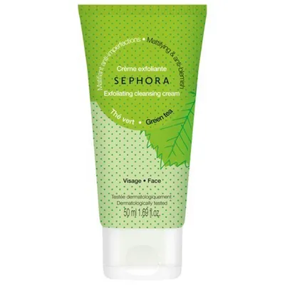 Sephora Green Tea, Exfoliating Cleansing Cream (Krem oczyszczający z  drobinkami peelingującymi)