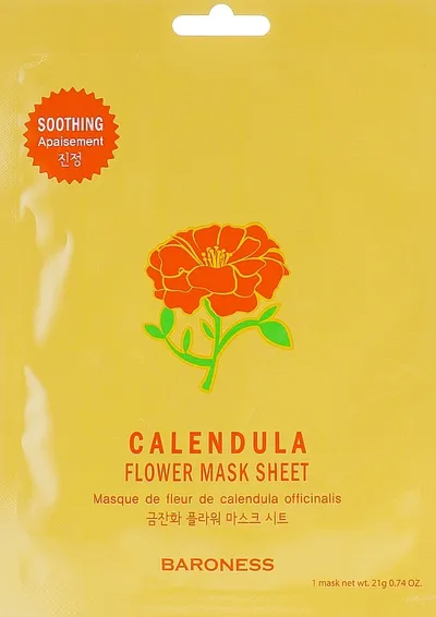 Baroness Calendula Flower Mask Sheet (Kojąca maska w płachcie z ekranem z kwiatów nagietka)