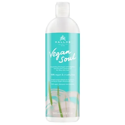 Kallos Vegan Soul, Volumizing Hair Shampoo with Bamboo Extract and Coconut Oil for Fine, Thin Hair (Wegański szampon do włosów cienkich dodający objętość)