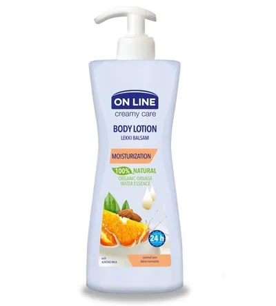 On Line Creamy Care, Body Lotion Organic Orange Water Essence with Almond Milk (Lekki balsam do skóry normalnej)