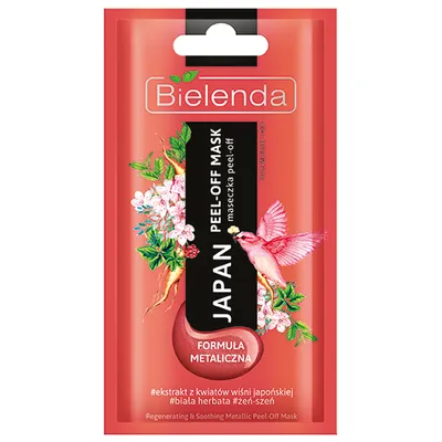 Bielenda Japan Peel-off Mask, Metaliczna maseczka peel-off regenerująco – kojąca