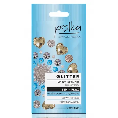 Polka Len, Glitter maska peel off `Rozświetlenie+ ujędrnienie`