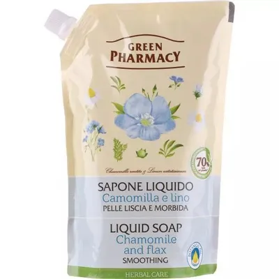 Green Pharmacy Mydło w płynie `Rumianek i len`