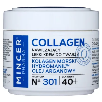 Mincer Pharma Collagen, Lekki nawilżający krem do twarzy 40+ No. 301