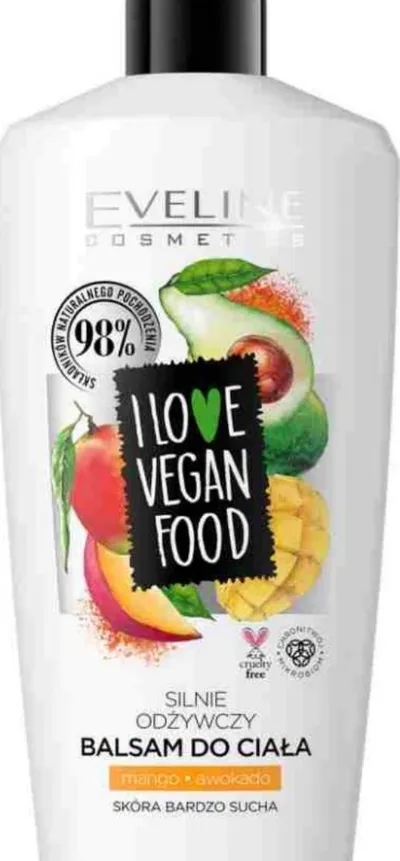 Eveline Cosmetics I Love Vegan Food, Silnie odżywczy balsam do ciała `Mango i awokado`