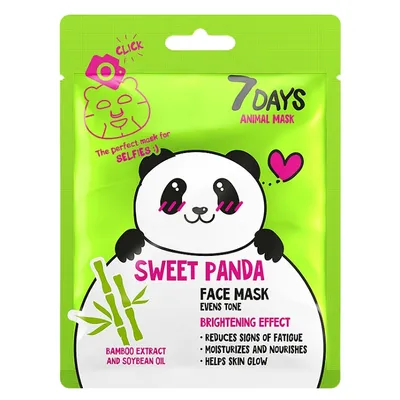 Vilenta 7 Days, Animals Sweet Panda (Maska do twarzy w płachcie)