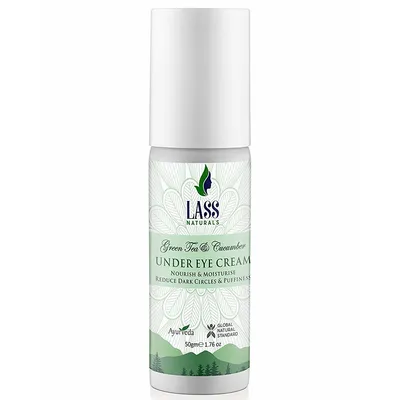 Lass Naturals Grean Tea & Cucumber, Under Eye Cream (Ajurwedyjski krem pod oczy z zieloną herbatą i ogórkiem (nowa wersja))