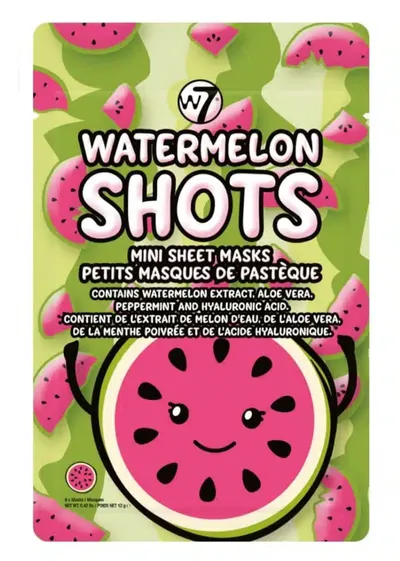 W7 Watermelon Shots Mini Sheet Masks (Arbuzowa  maska w płachcie do twarzy)