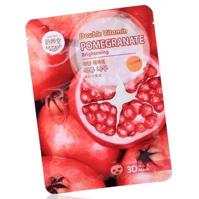 Green Asia Double Vitamin Pomegranate Brightening 3D Mask (Maska na płachcie z granatem)